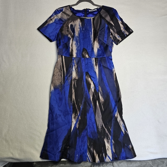 TAHARI SAHARA Elegant Blue and Black Women's Dress NWT  size 8 - Picture 2 of 15